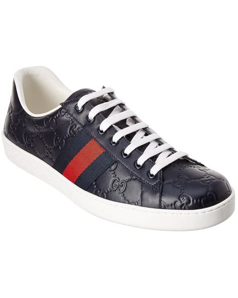 gucci ace sneaker blue on back|gucci ace interlocking g.